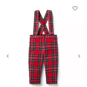 Janie and Jack BABY TARTAN SUSPENDER PANT - 6-12 months